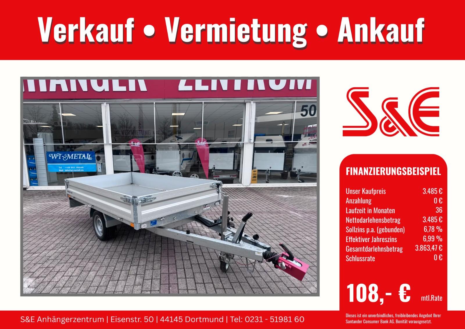 Humbaur HUK152715 Rückwärtskipper PKW Anhänger, 1.500 kg