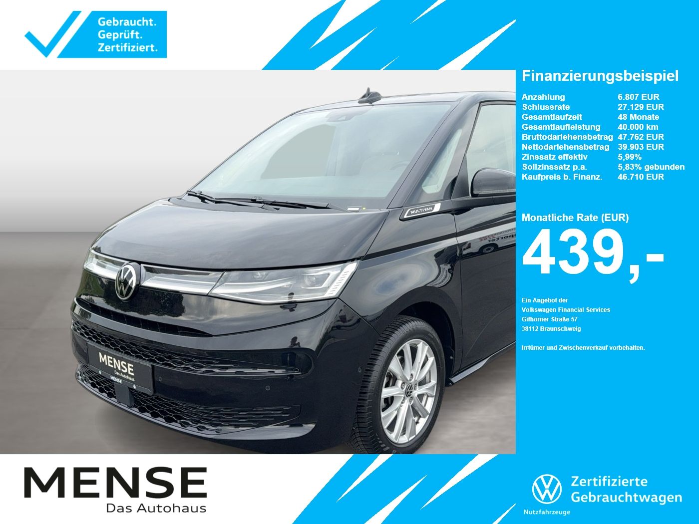 Volkswagen Multivan GOAL 2.0 l TDI 110 kW DSG LÜ Goal ACC