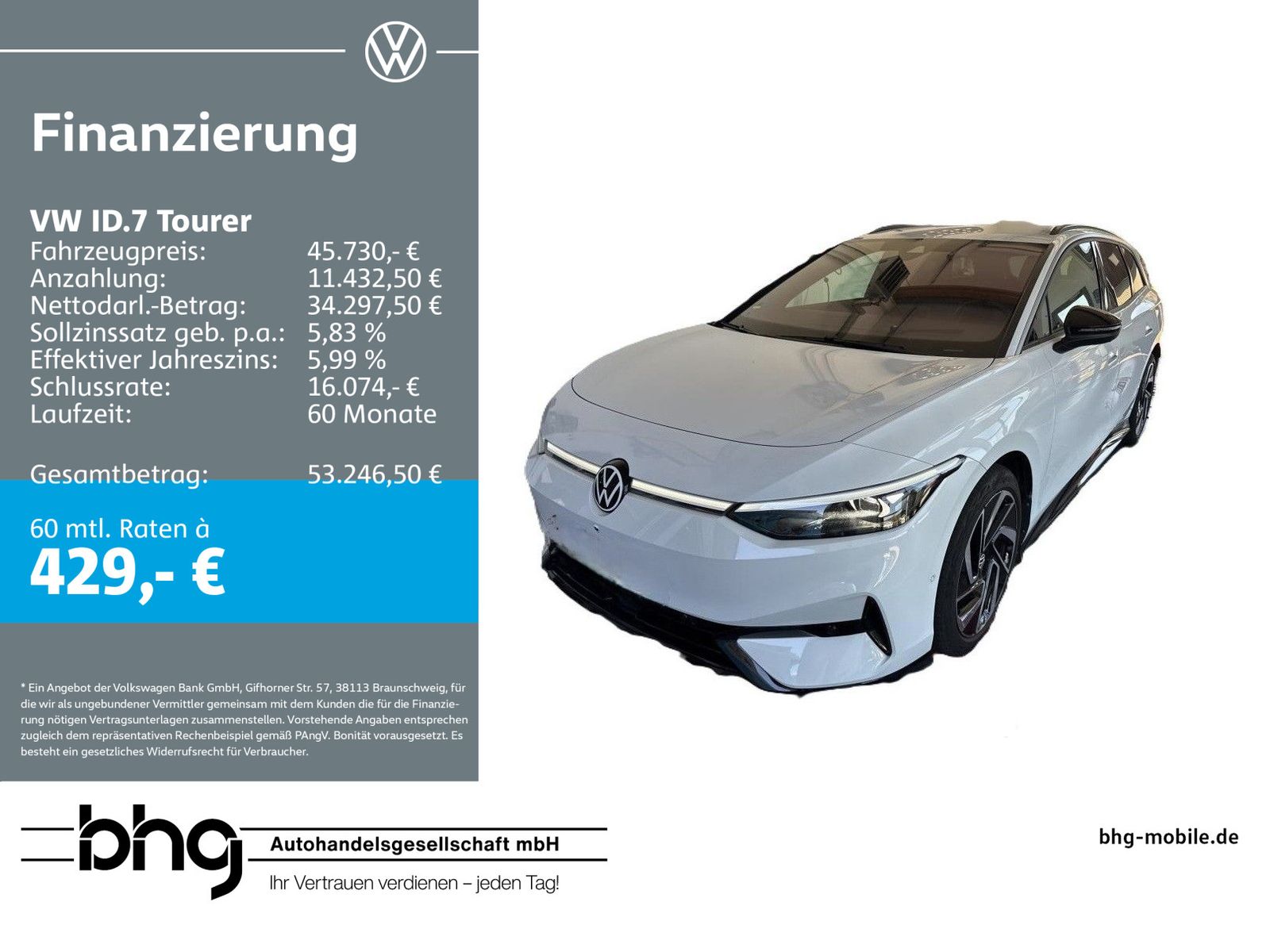 Volkswagen ID.7 Tourer Pro 77 AHK TravelAssist ArHUD Matrix