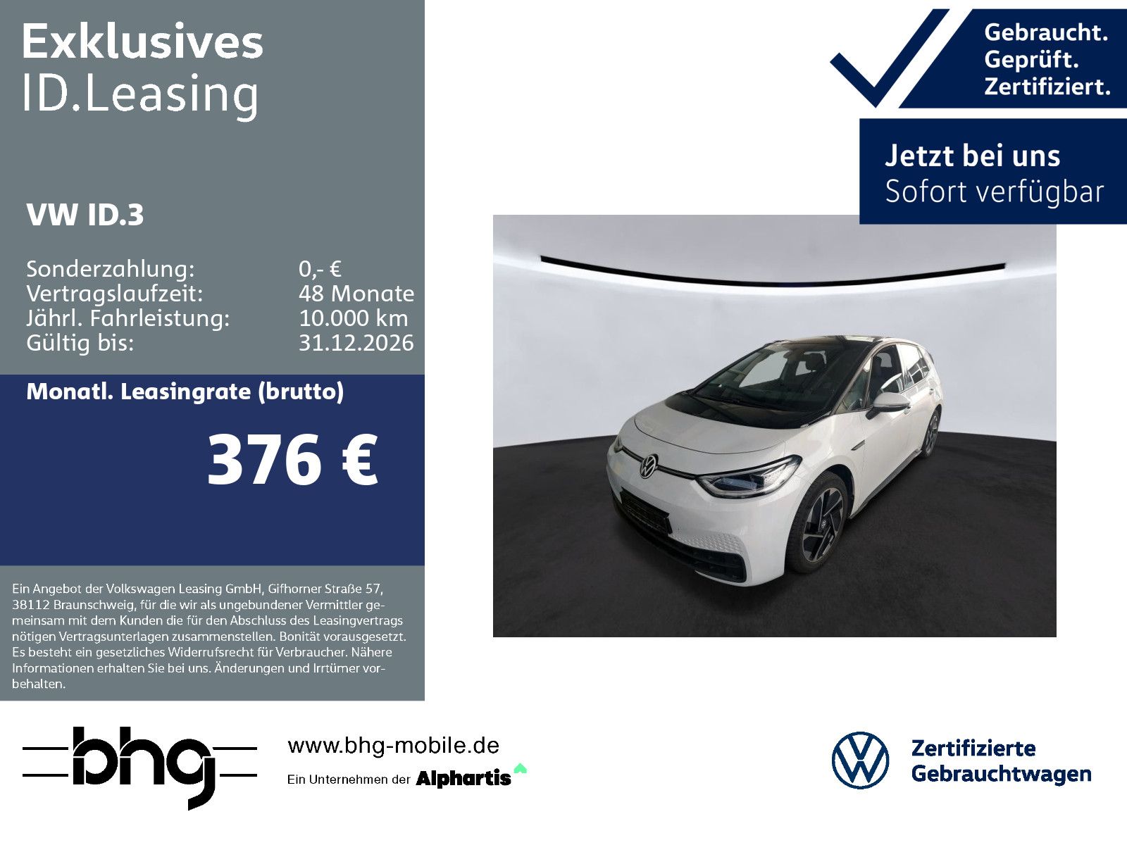 Volkswagen ID.3 Pro Performance AppConnect, IQ.Light, Wärme