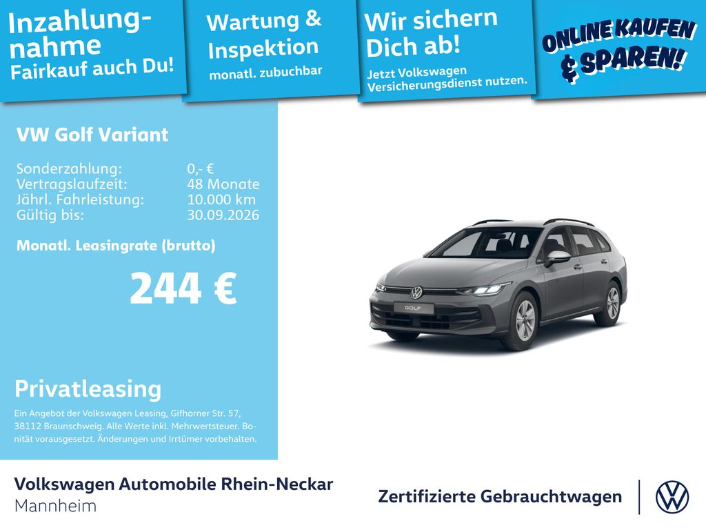 Golf VII Variant 1.5 TSI Life GAR 2030 Navi Kame