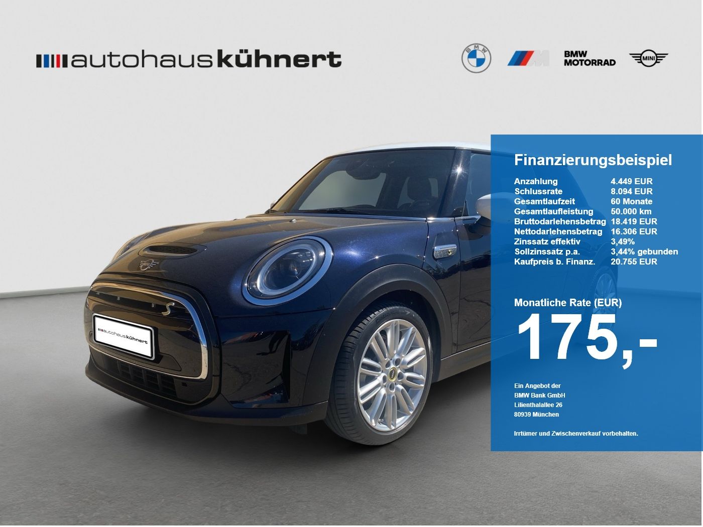 MINI Cooper SE 3-Türer AC-Laden Prof. SpurAss Navi RF