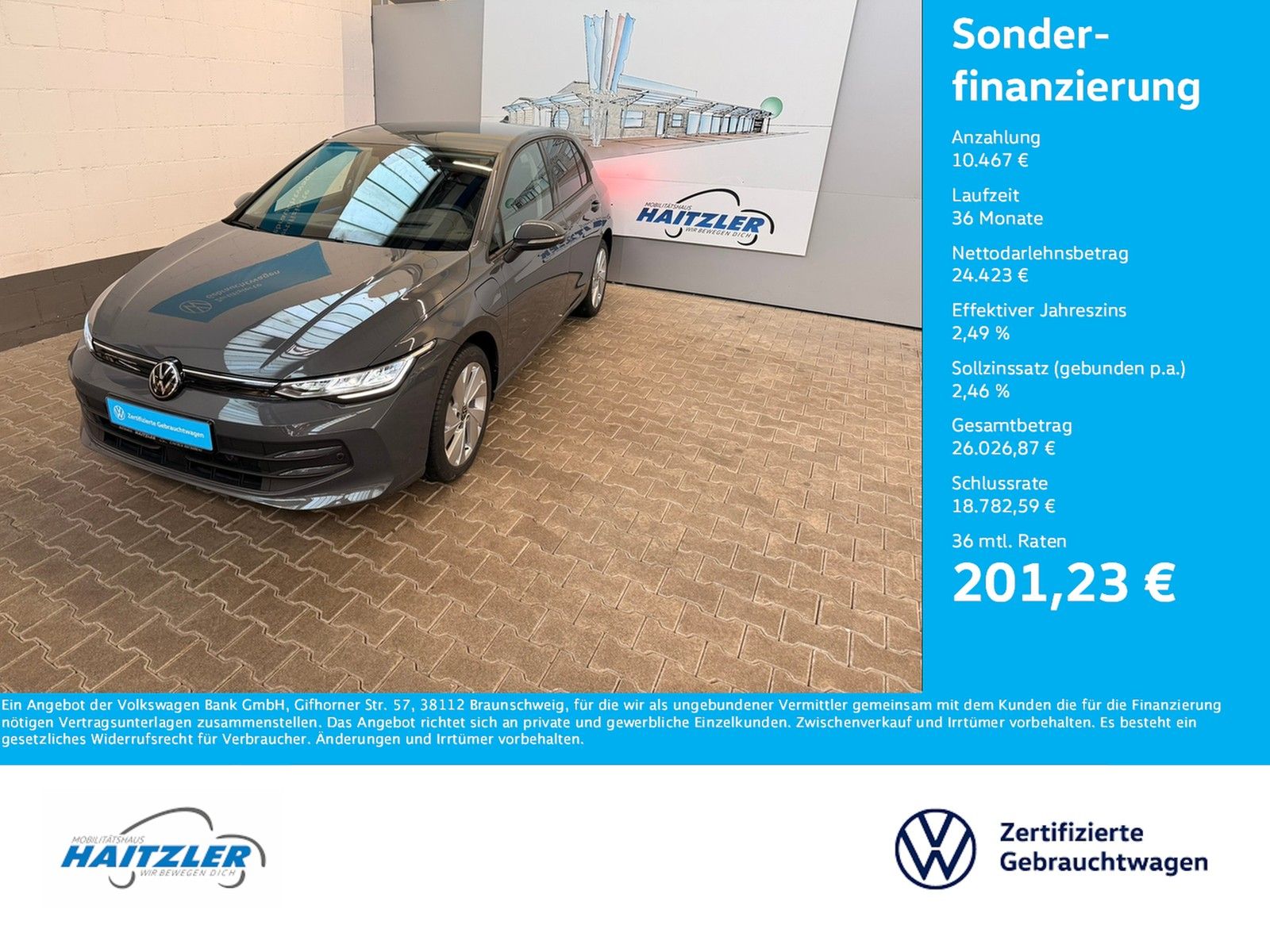 Fahrzeugabbildung Volkswagen Golf VIII 1.5 TSI eHybrid 150 kW Life +Navi +Kam