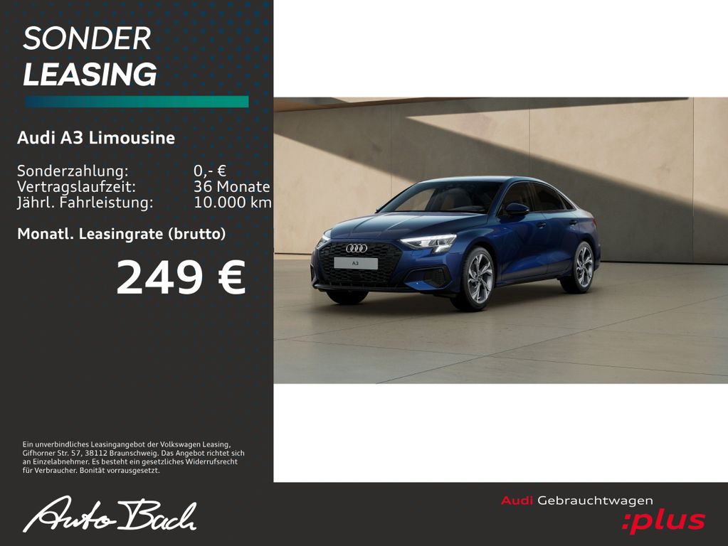 Audi A3 Limousine advanced 30TDI Stronic Navi LED vir