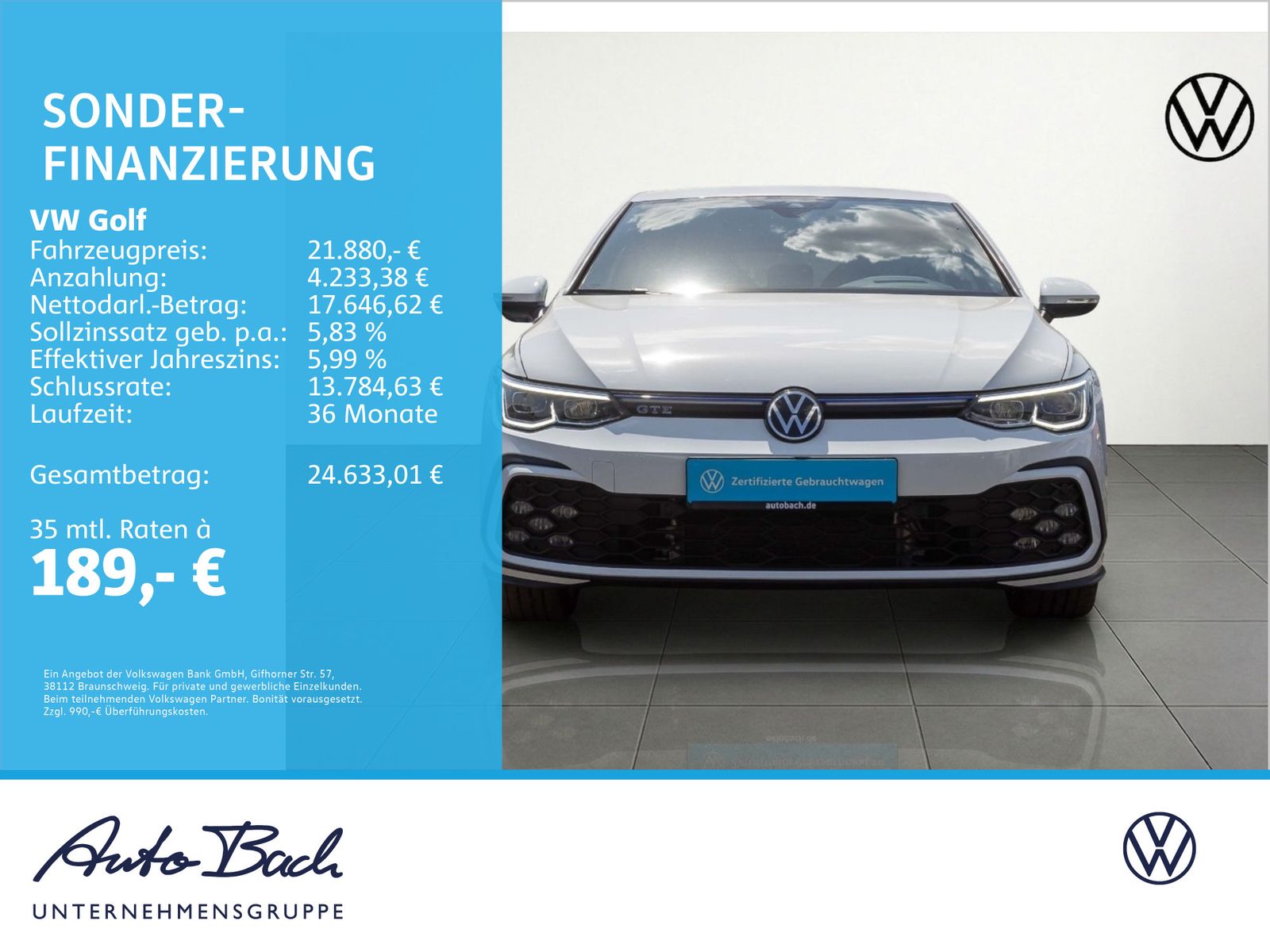Volkswagen Golf VIII GTE DSG Navi LED HuD ACC EPH CarPlay imagem 2