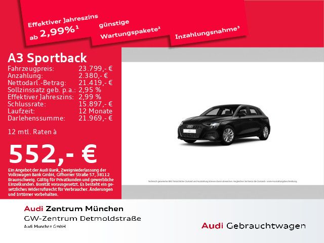 Audi A3 Sportback 30 TFSI Virtual+/Navi+/PDC+