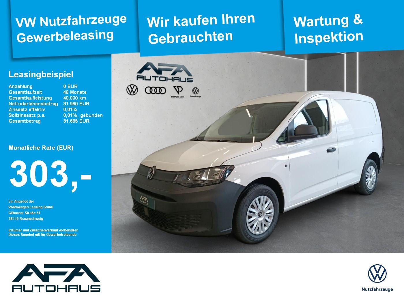 Volkswagen Caddy Cargo 2.0 TDI PDC*Vorb AHK*Klima