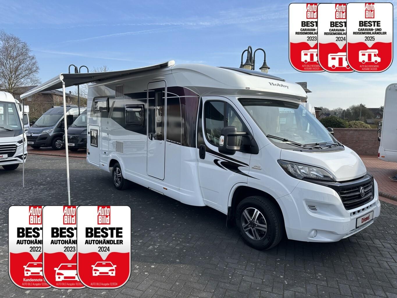 Hobby T65 GE Optima de Luxe +1.Hand+SAT/TV+Einzelbett+