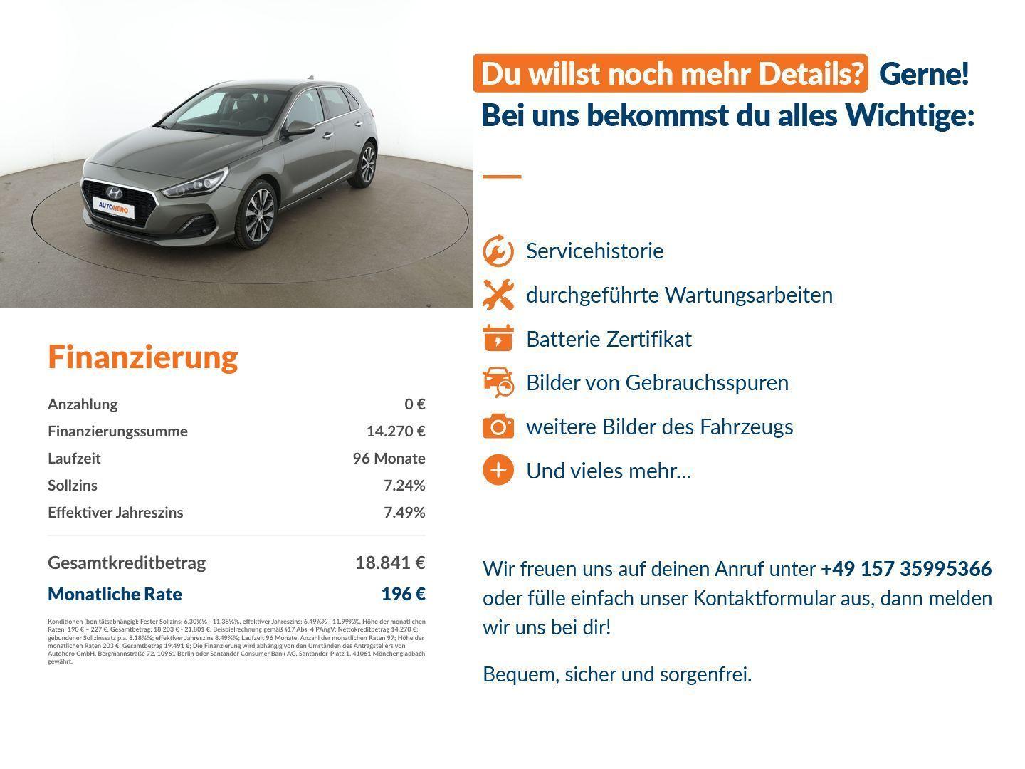 Hyundai i30 1.4 TGDI Premium Aut*NAVI*LED*ACC*CAM*PDC*