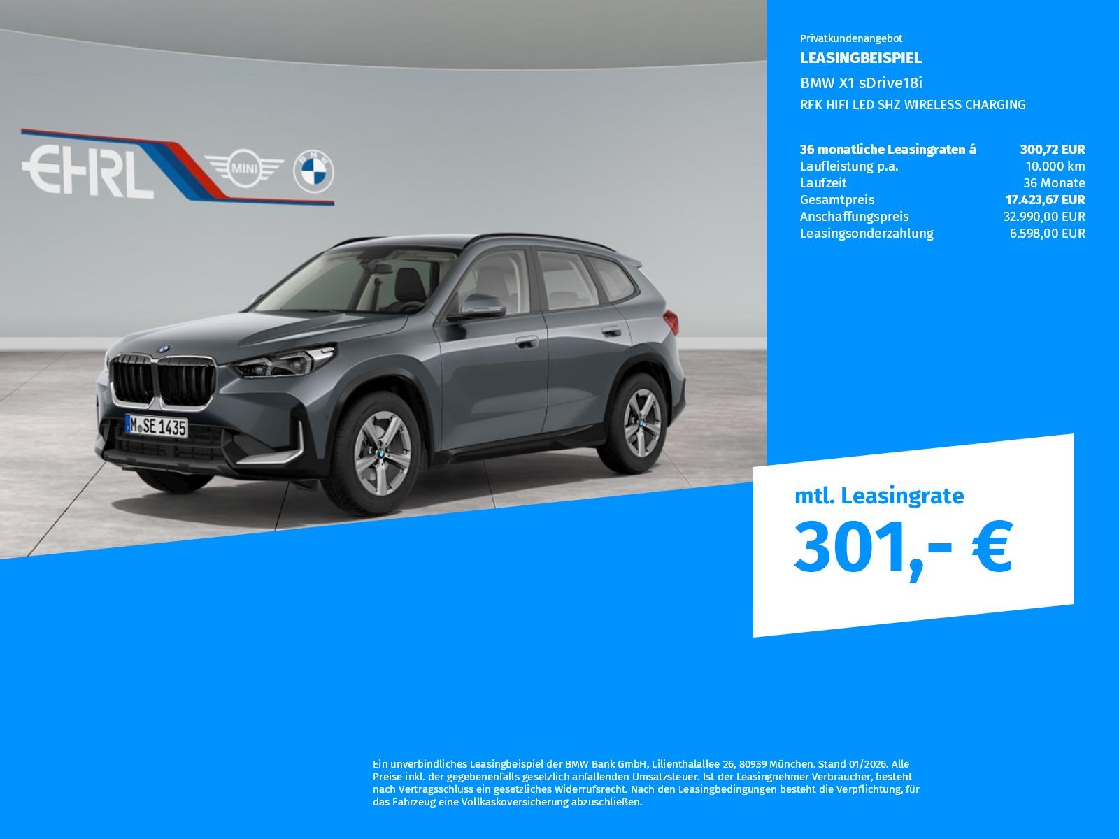 BMW X1 sDrive18i RFK HIFI LED SHZ WIRELESS CHARGING