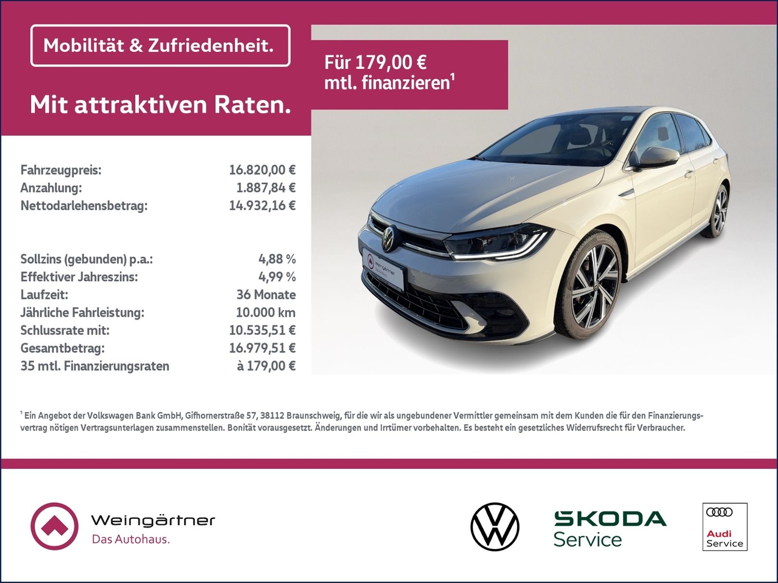 Polo R-Line 1.0 TSI, IQ-Drive, Navi, Sportfahrwe