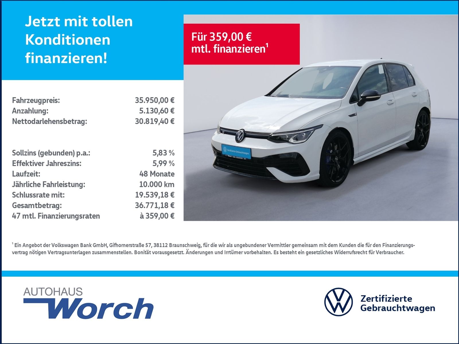 Golf VIII R DSG LEDER+MATRIX+DCC+AKRAPOVIC