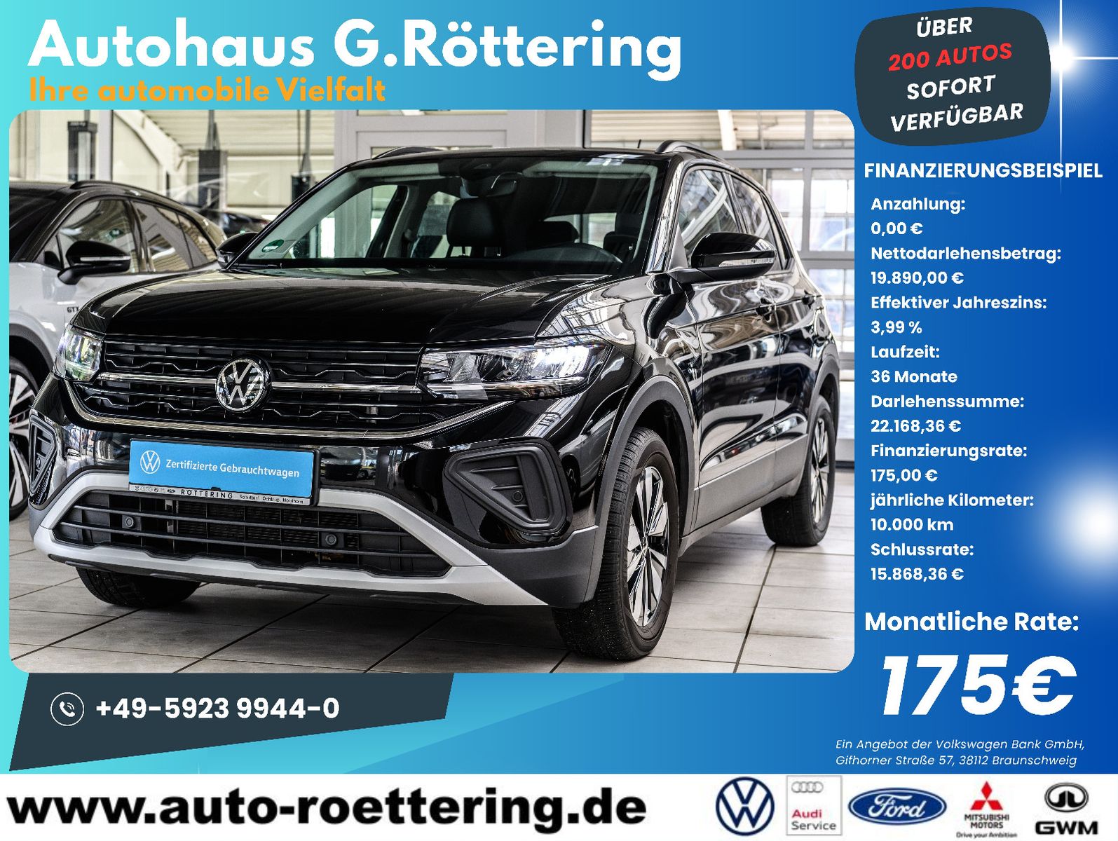 Fahrzeugabbildung Volkswagen T-Cross Goal 1.0 TSI LED+APP+ACC+SHZ+5 J.GARANT.