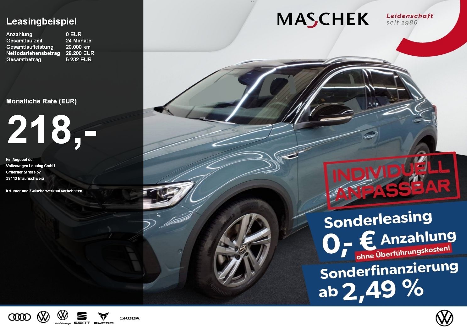Volkswagen T-ROC R-Line 1.5 TSI Sonderleasing! AHK Navi Rea