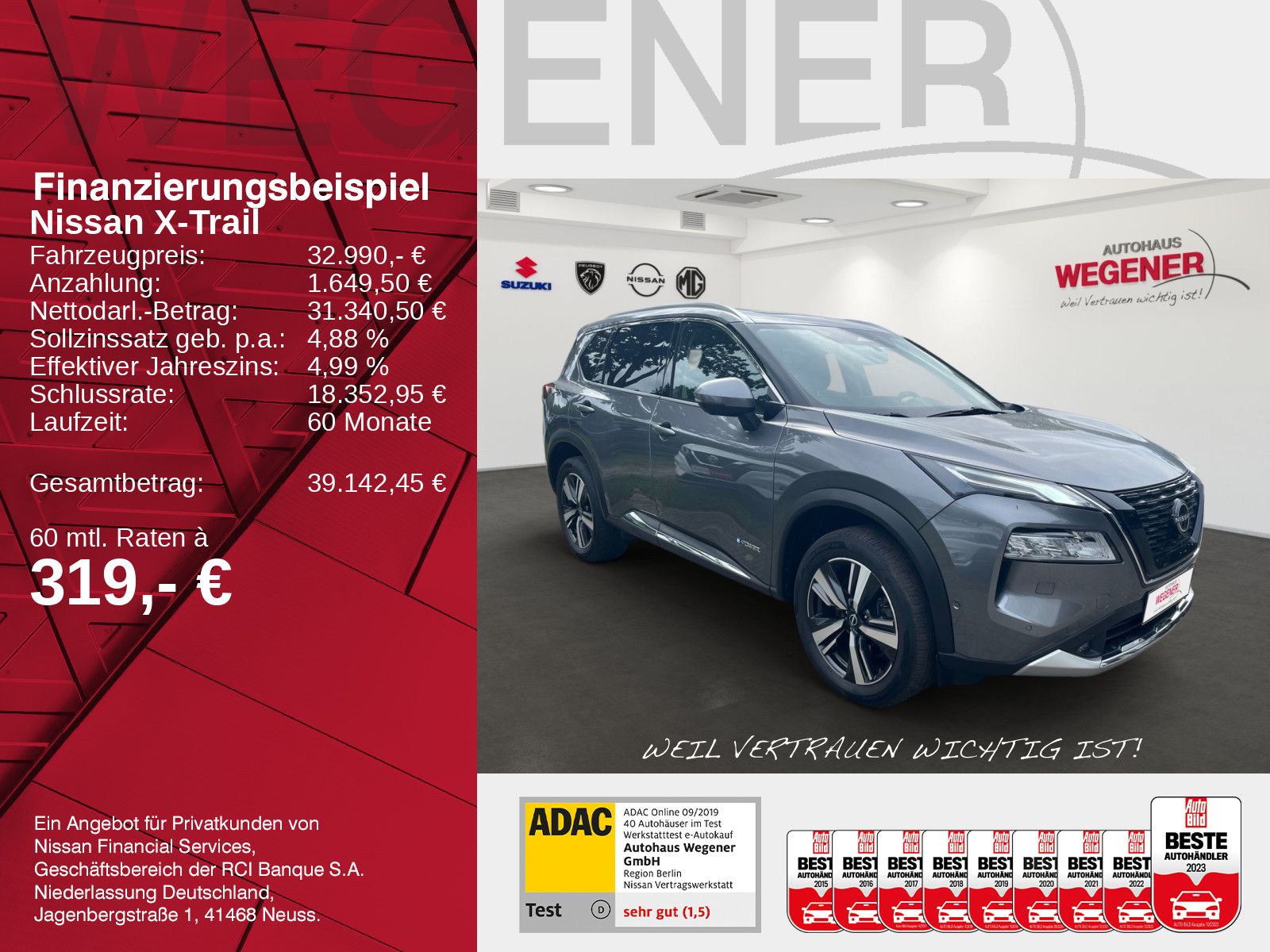 Nissan X-Trail 1.5 VC-T e-4ORCE Tekna+ Pano*HeadUp*BOSE imagem 2