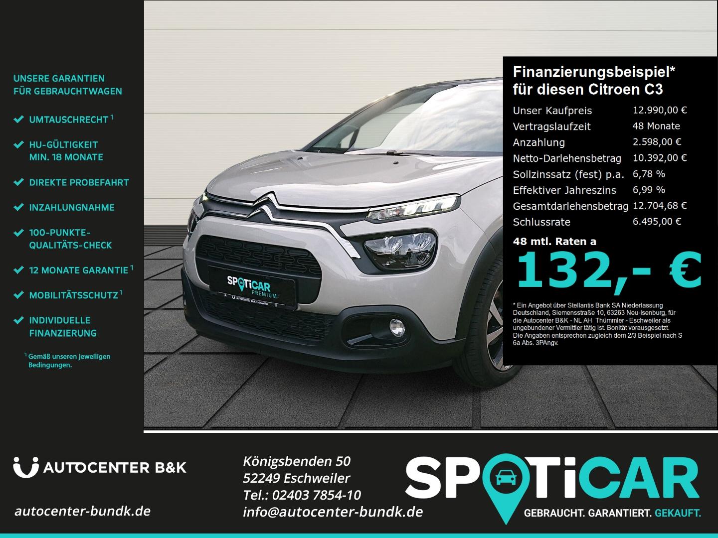 Citroën C3 Pure Tech 83 SHINE PACK Navi Rückfahrkamera A