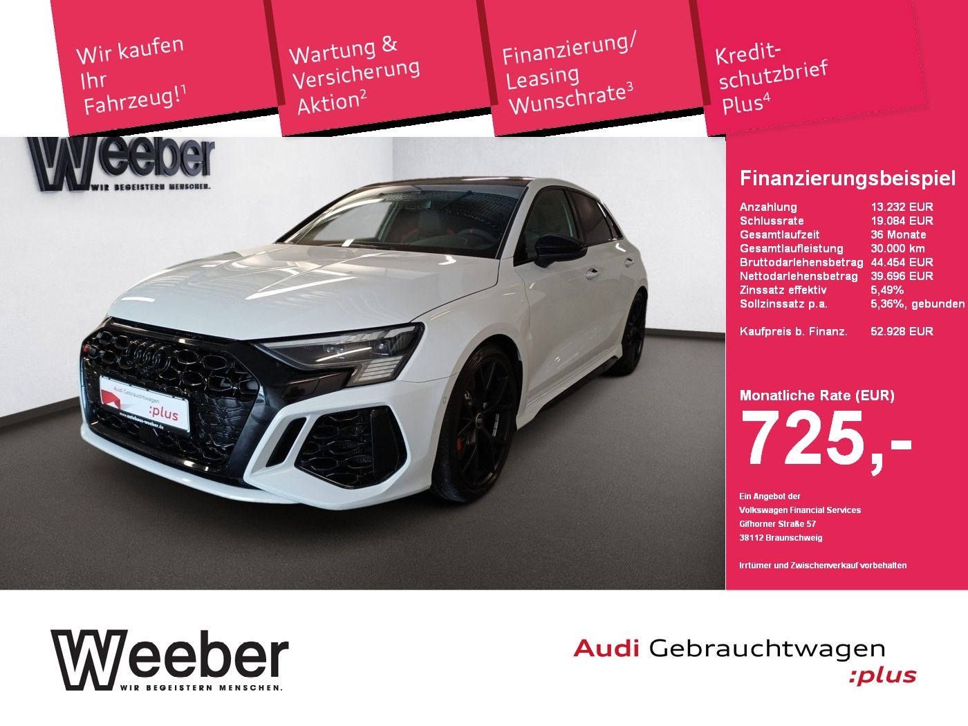AUDI RS3 Sportback *B&amp;O*BLACKSTYLE*PANO*KAMERA*MATRIX