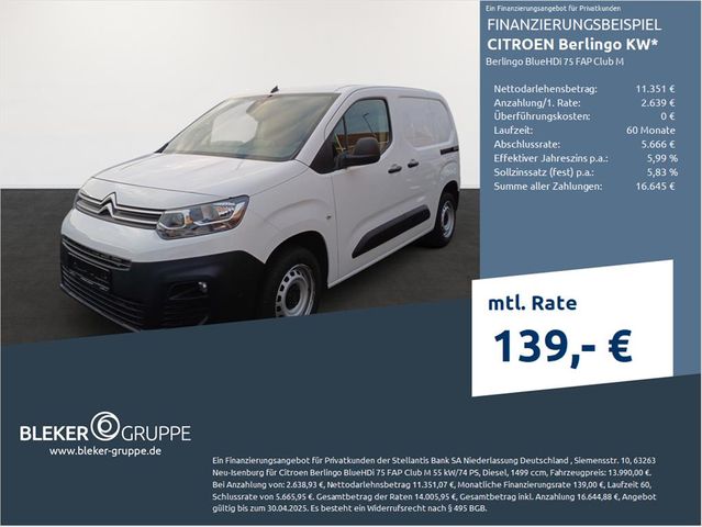 Citroën Berlingo BlueHDi 75 FAP Club M