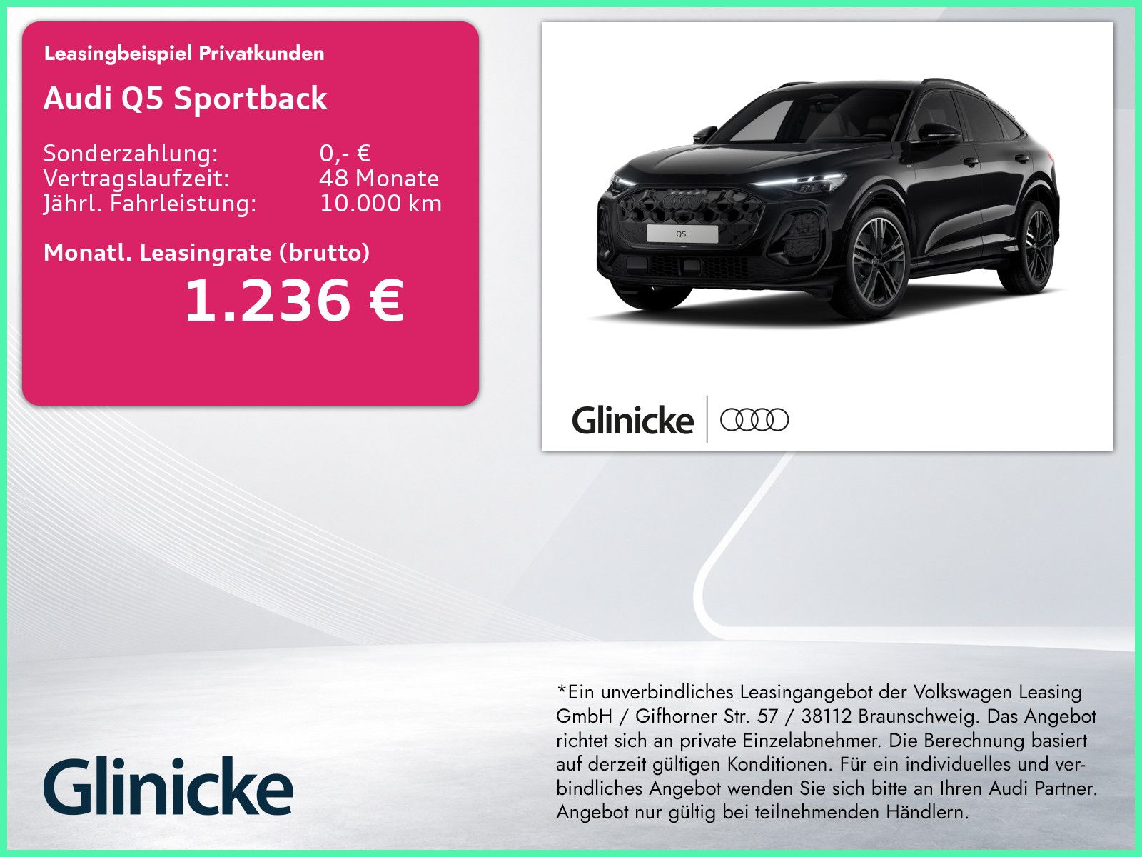 Audi Q5 Sportback edition one mit Akzenten mythosschw
