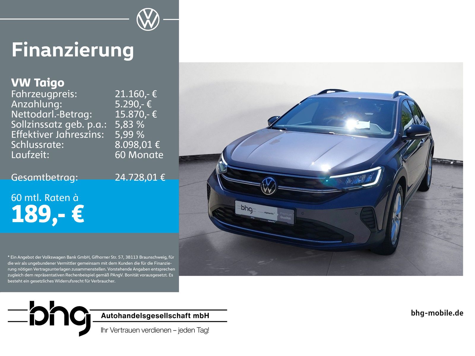 Volkswagen Taigo 1.0 TSI DSG GOAL