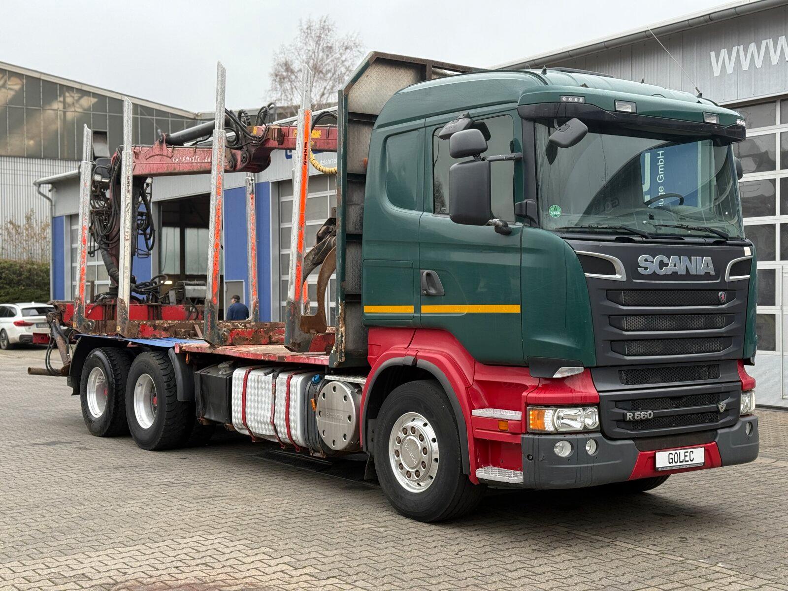Scania R560 6x4 Holztransport Kran LOGLIFT HIAB 140S79R