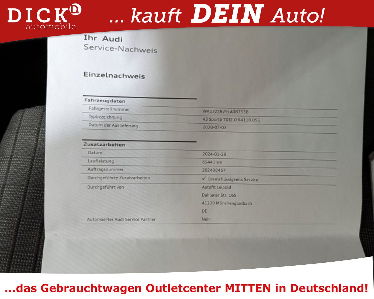 Fahrzeugabbildung Audi A3 SB 35d S-Tr. Sport XENON/NAV+/ACC/KLIMAAUT/8F
