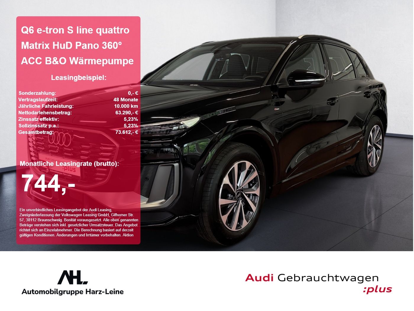 Audi Q6 e-tron S line quattro Matrix HuD Pano 360° AC