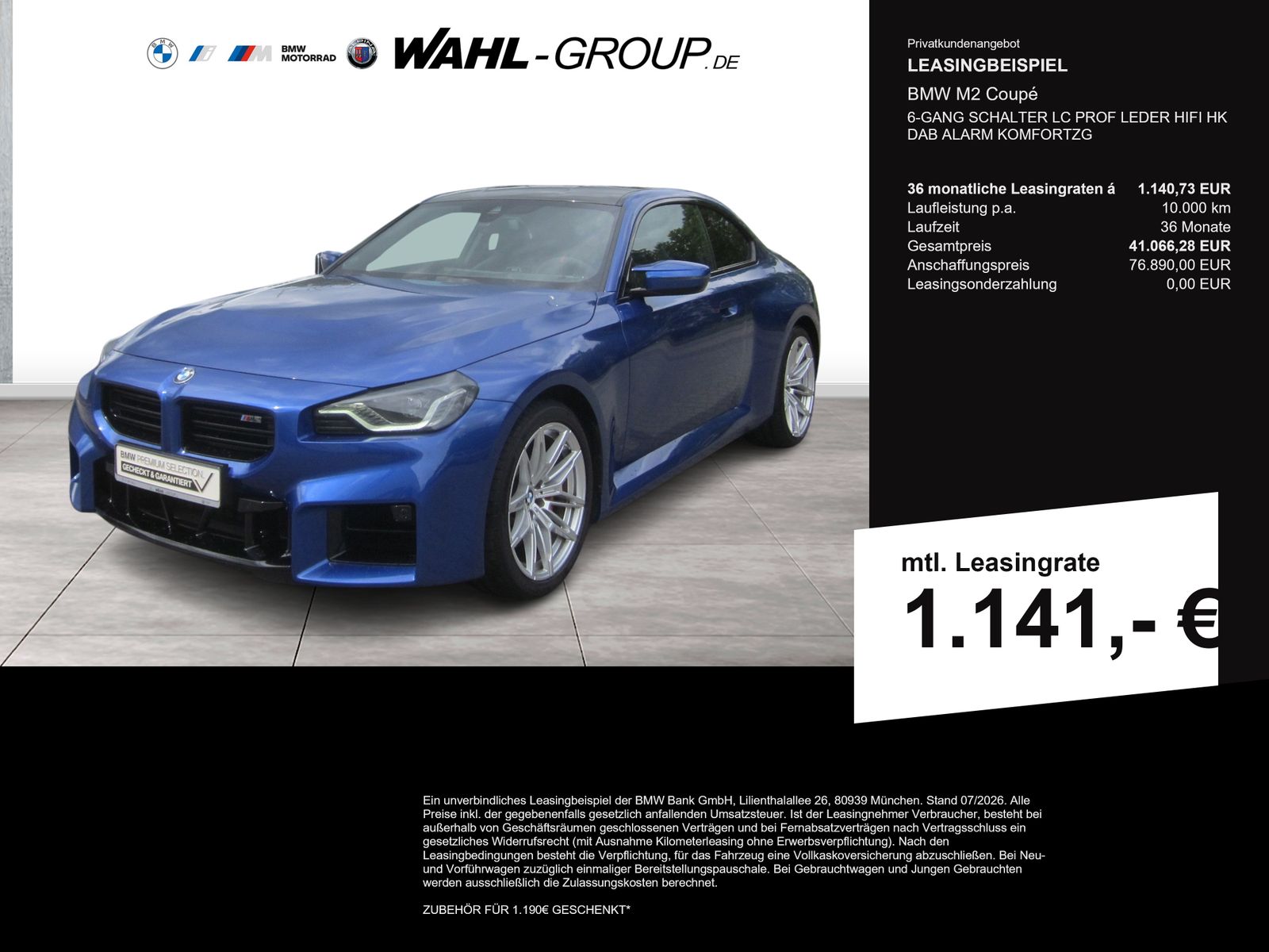 BMW M2 Coupé 6-GANG SCHALTER LC PROF LEDER HIFI HK D