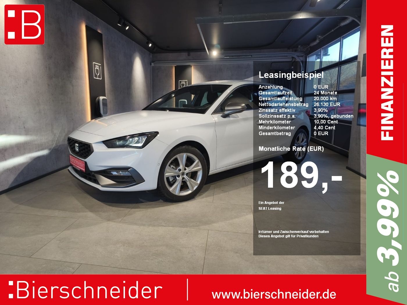 Seat Leon 1.5 eTSI DSG FR ab 189.- 990.- Anzahlung AL