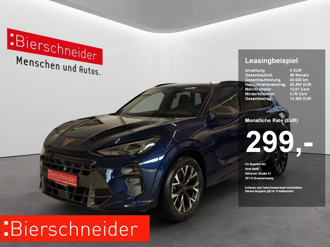 Cupra Terramar 1.5 eTSI DSG Leasingrate ab 299.- ohne