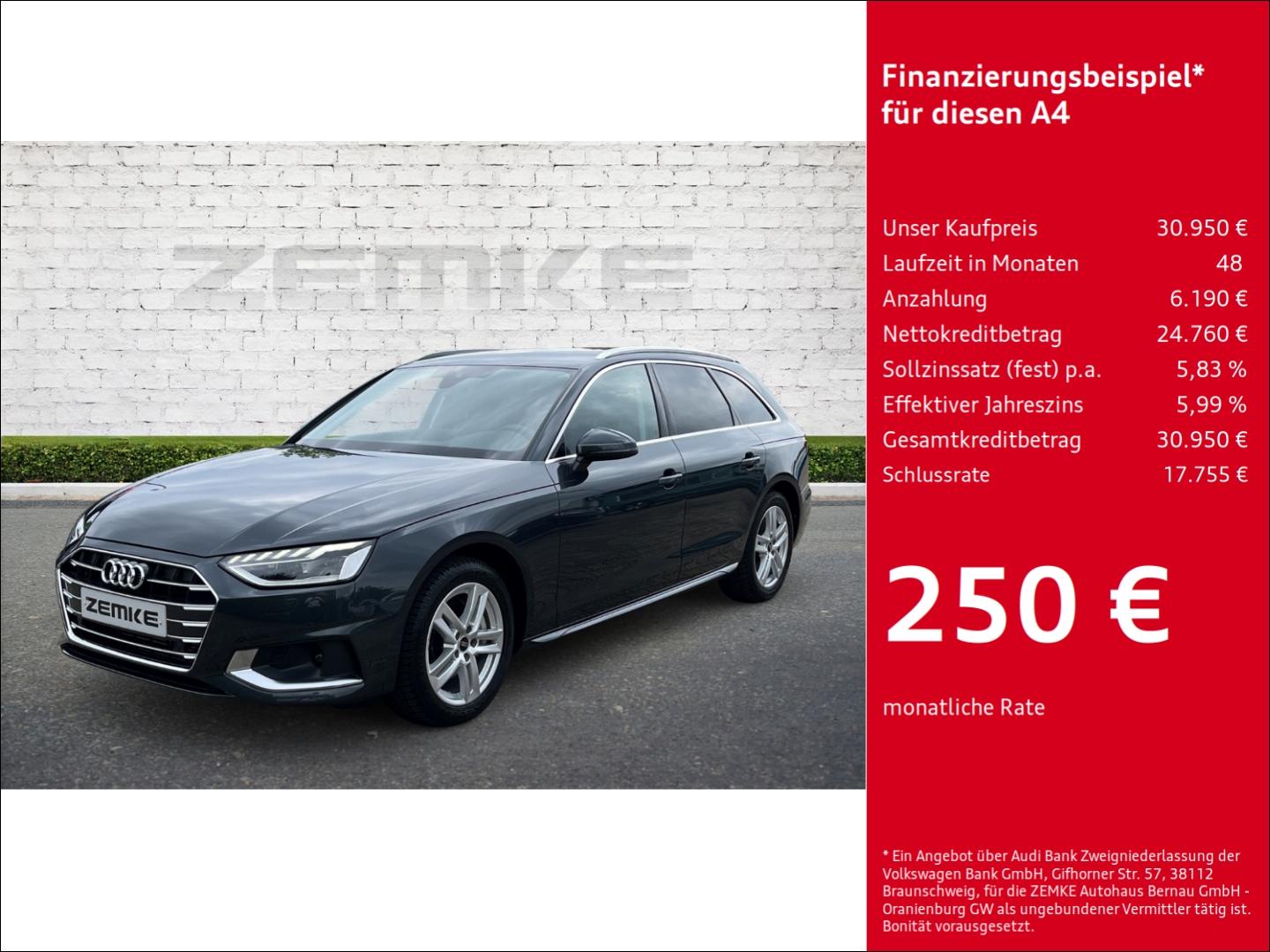 Audi A4 Avant 40 TFSI S tronic advanced Navi Soundsys