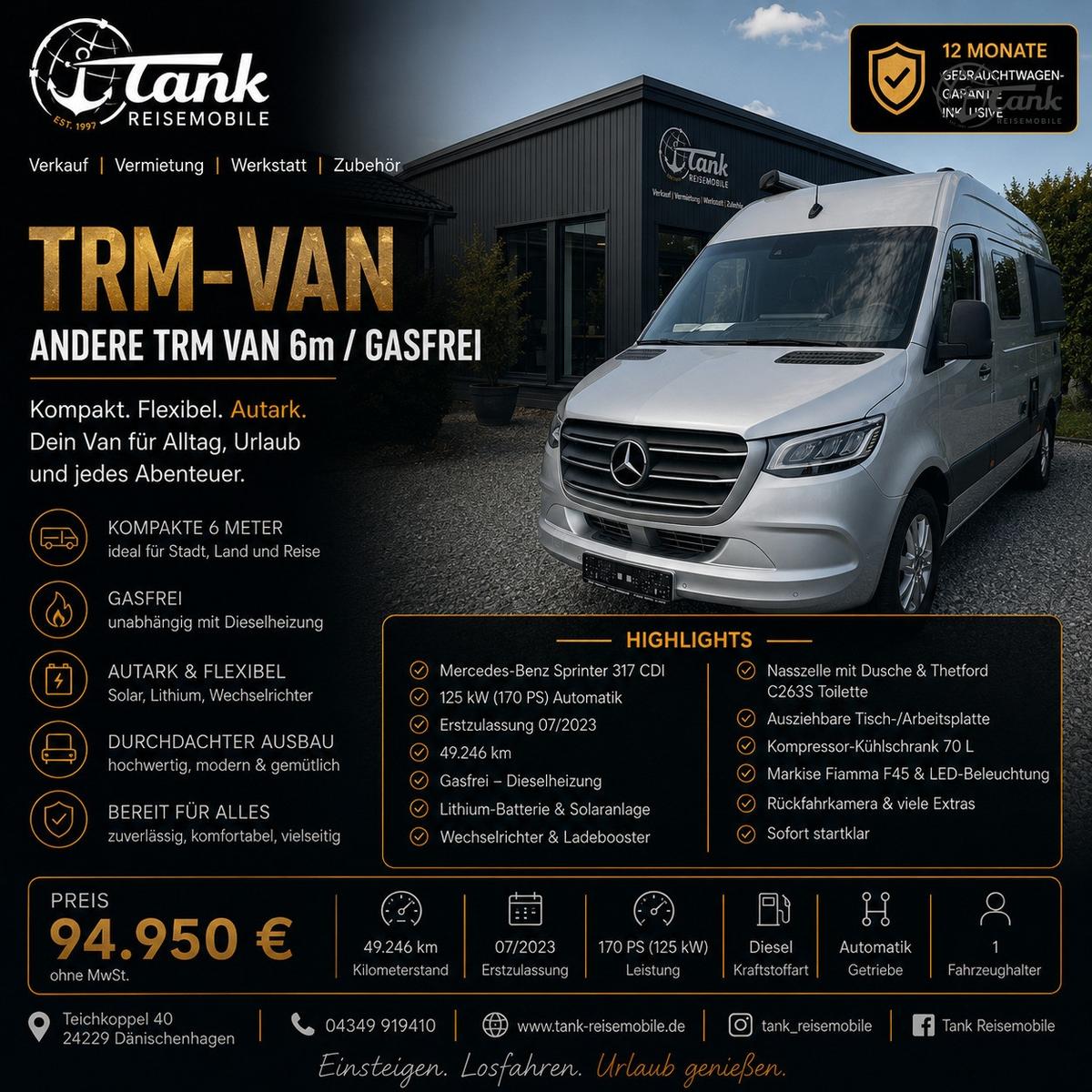 Andere TRM Van 6m / Gasfrei