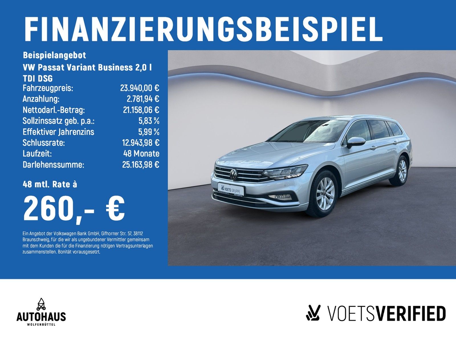 Volkswagen Passat Variant Business 2,0 l TDI DSG AHK+NAVI+R