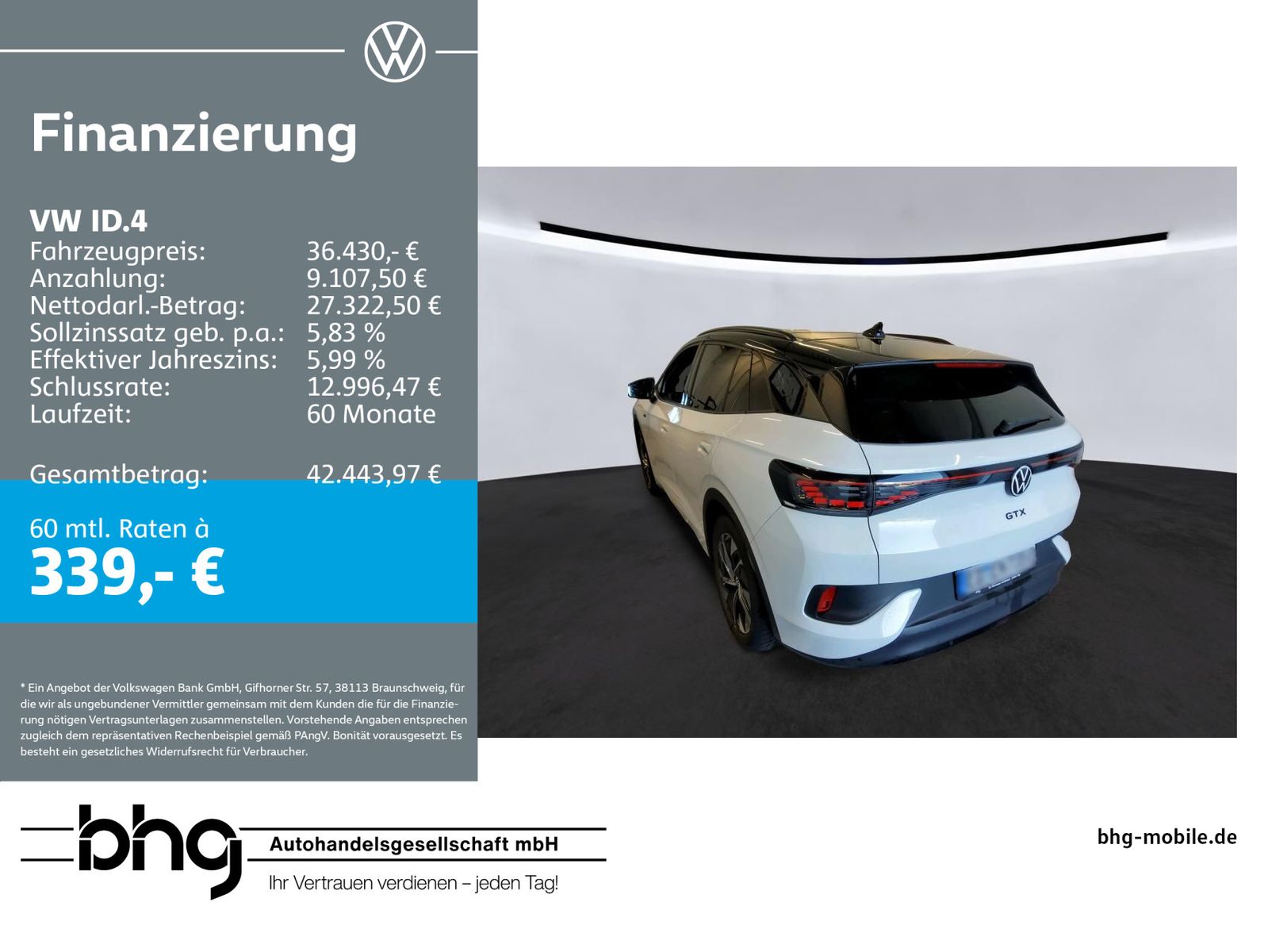 Volkswagen ID.4 GTX 4Motion IQ.Light Navi AHK Pano HUD-AR