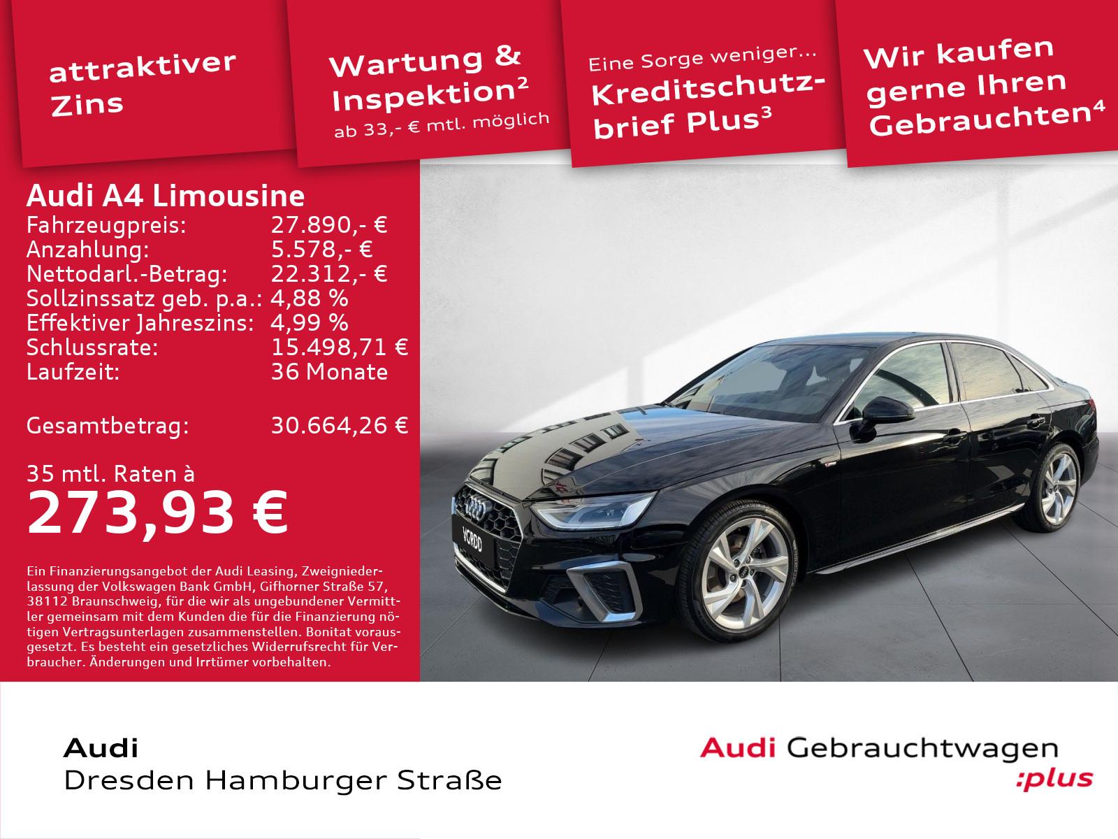 Audi A4 Limousine S line 35 TDI S tronic AHZV Standh.