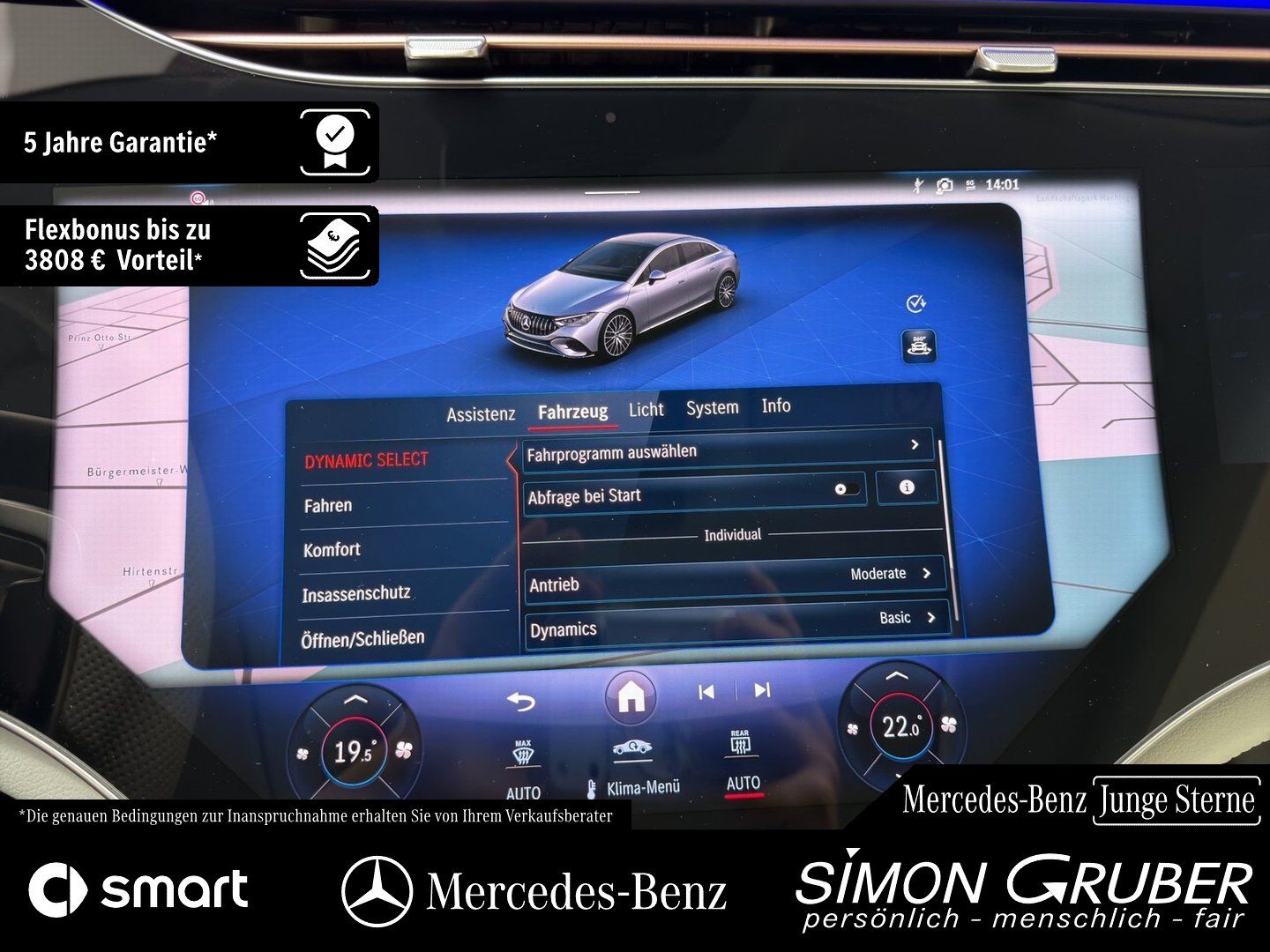 Fahrzeugabbildung Mercedes-Benz EQE 43 4M AMG Massage Sitzklima Pano AHK Mod 25