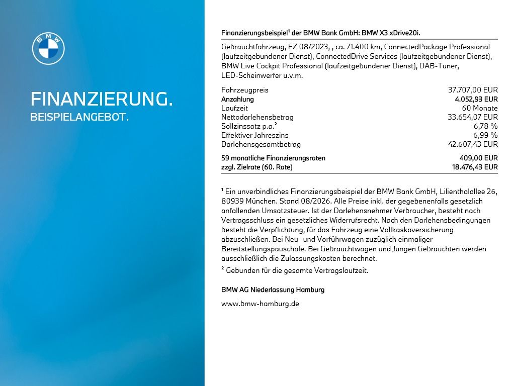 BMW X3 xDrive20i AHK LiveCockpitProf Kamera LED foto 14