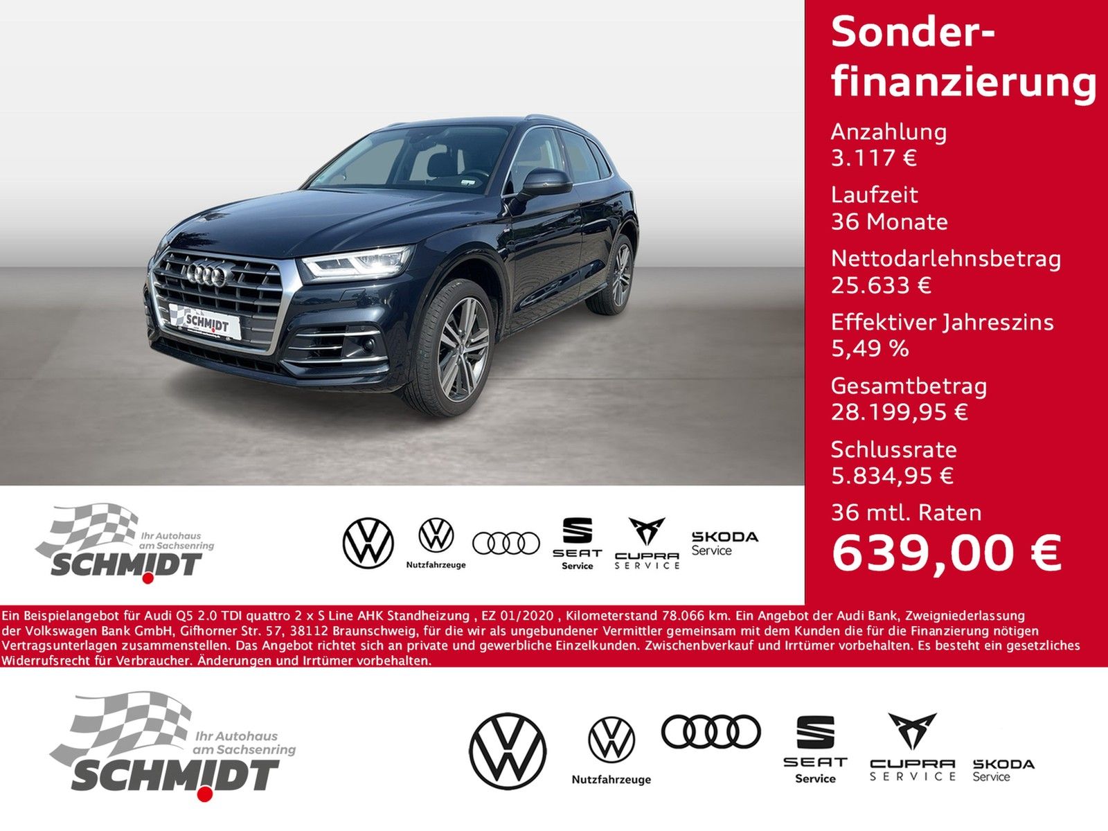 AUDI Q5 2.0 TDI quattro 2 x S Line AHK Standheizung