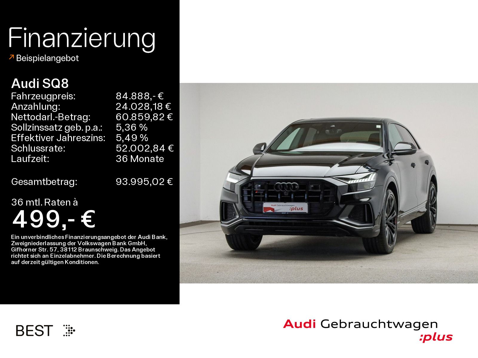 AUDI SQ8 competition, Pano, Carbon, B&amp;O, Assist Plus