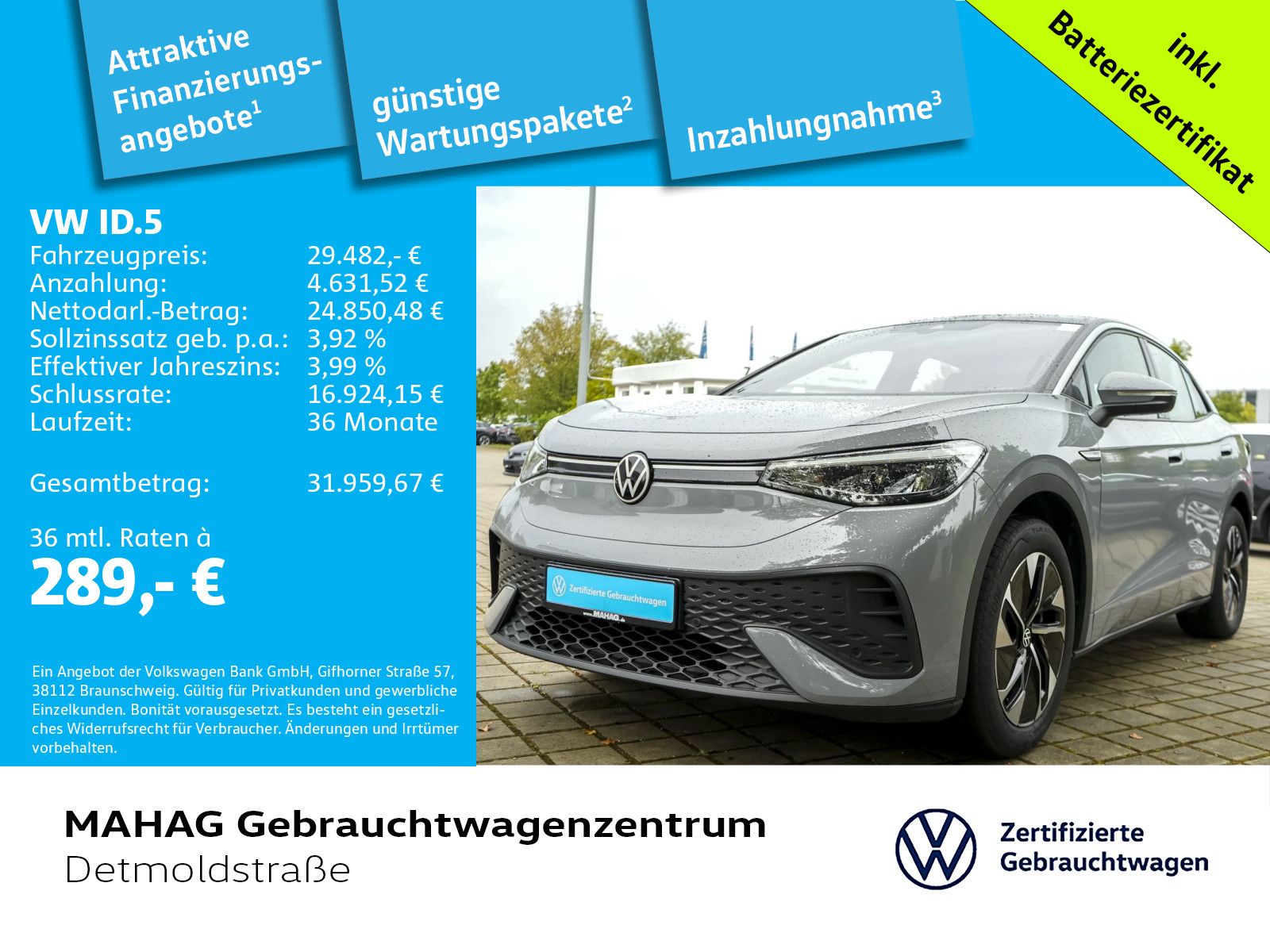 Volkswagen ID.5 Pro Performance 150 kW WärmePu CCS LED Nav foto 2