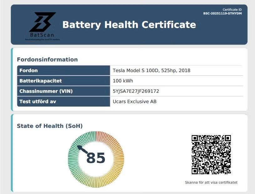 Tesla Model S 100D AWD 525hp