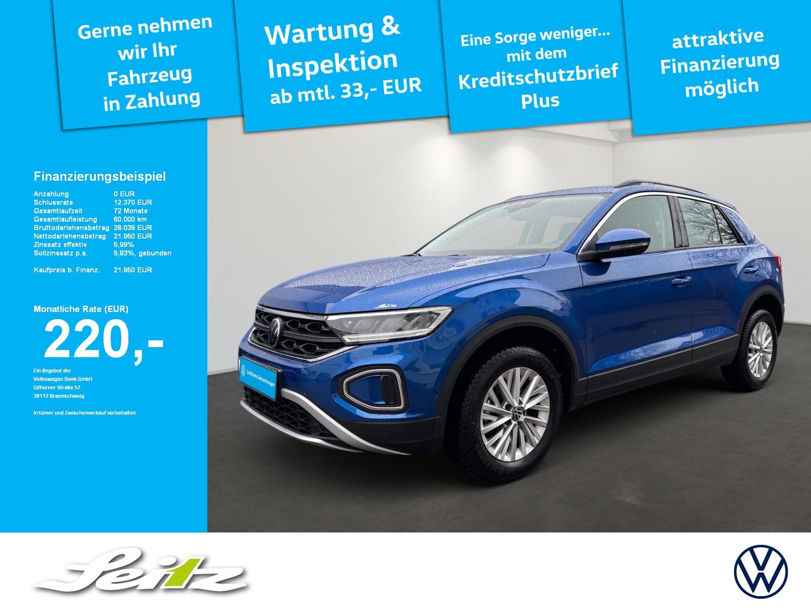 Volkswagen T-Roc 1.0 TSI Life *LED*KAMERA*NAVI*SITZH*