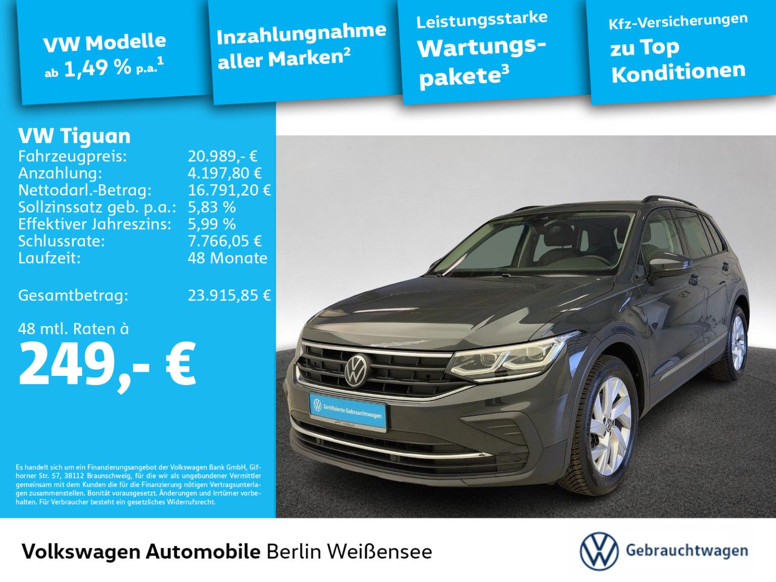 Volkswagen Tiguan 1.5 TSI Life*MATRIX*NAVI*SHZ*APP*AAC*PDC* imagem 2