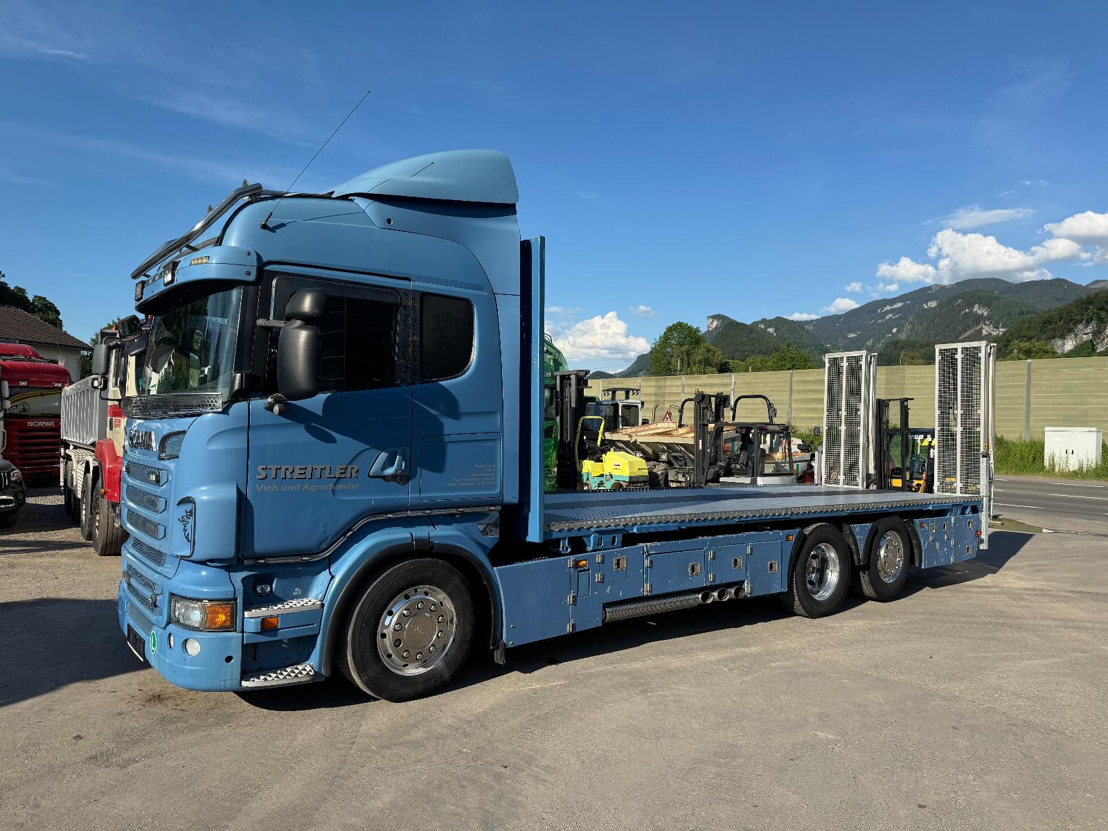 Scania R 500 Maschienentransport Lift Lenkachse Retarde