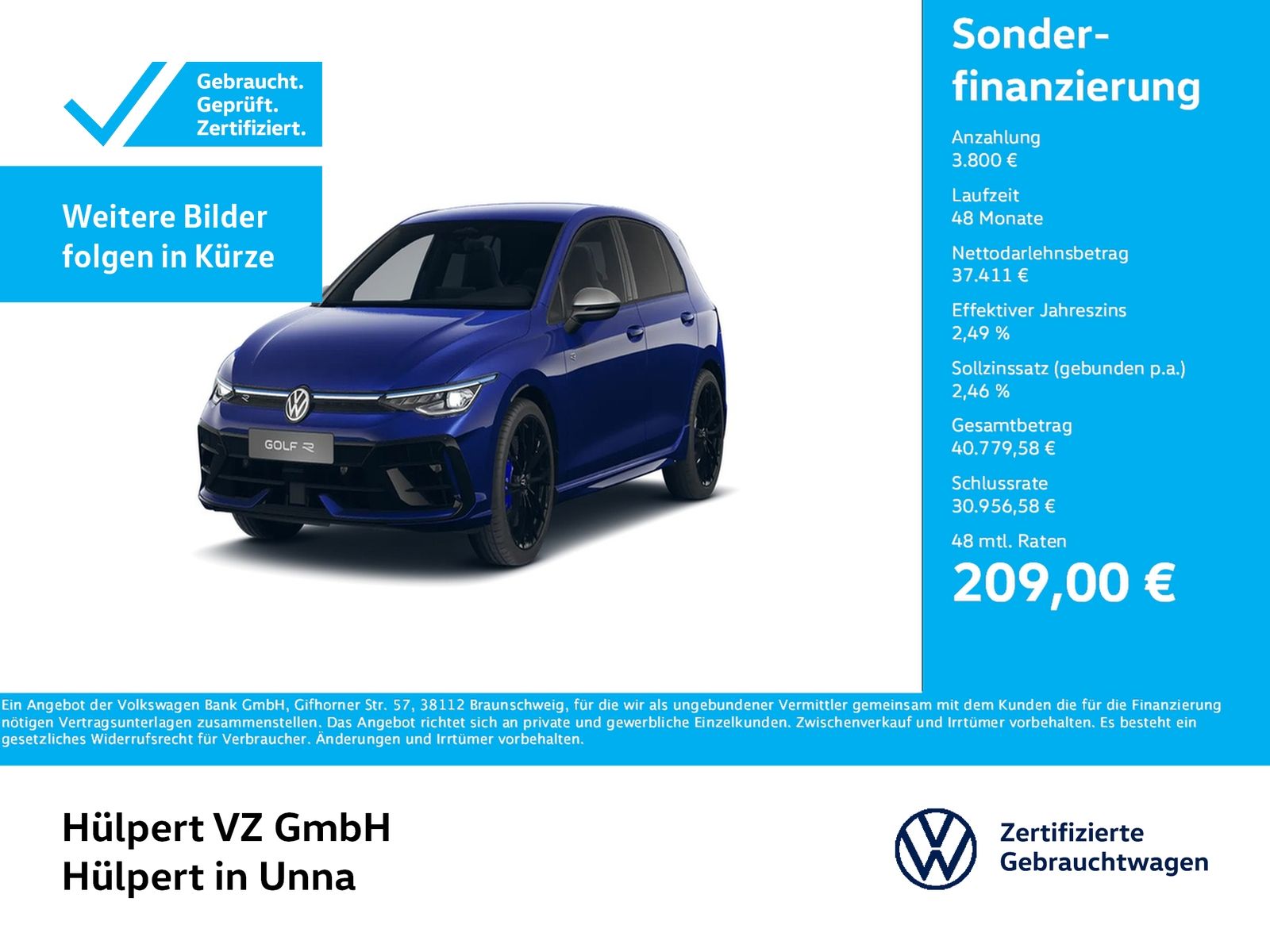 Volkswagen Golf VIII 2.0 R 4X4 CAM ACC LM19 NAVI LED foto 1