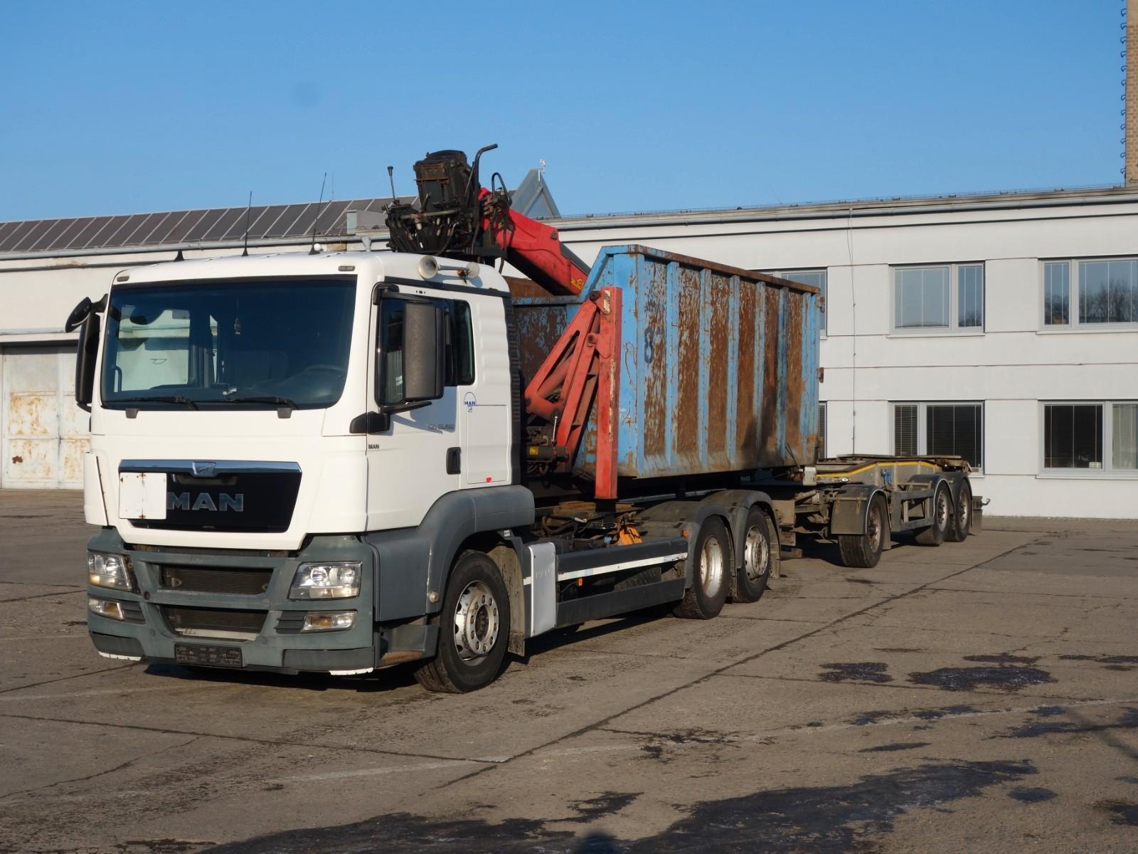 MAN TGS 26.480, Abroll mit Kran+Anhänger