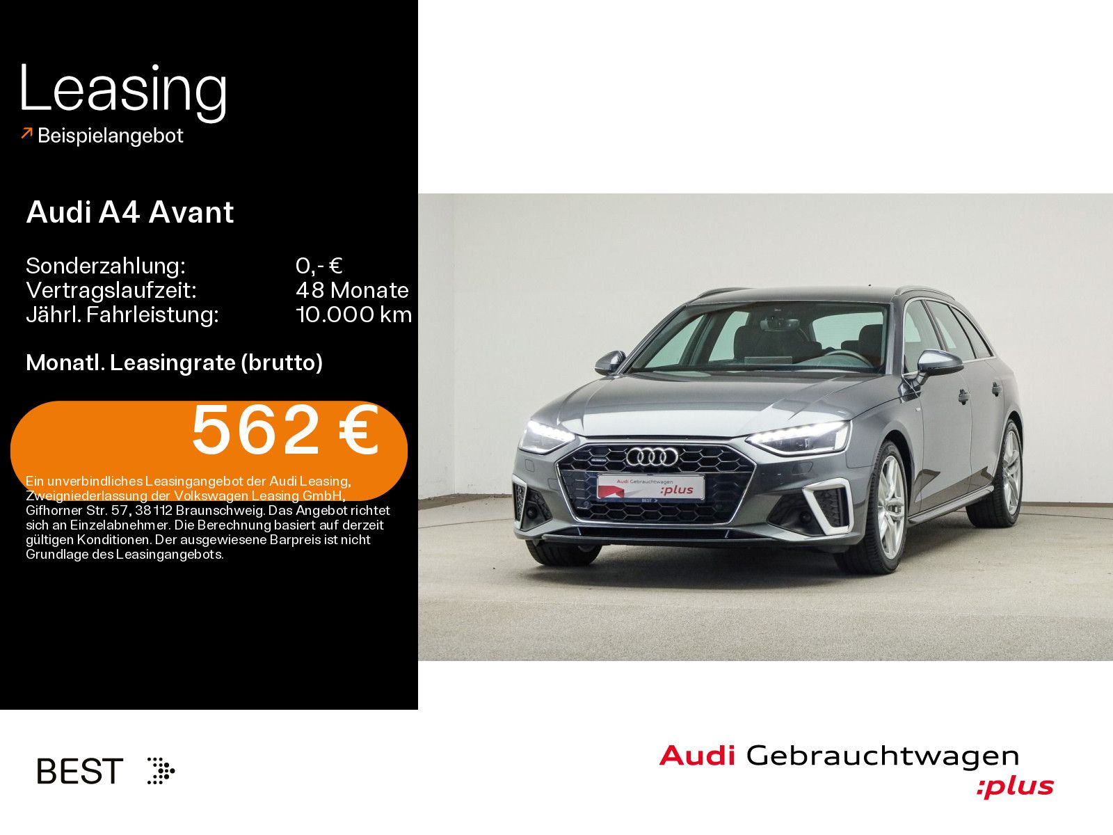 Audi A4 Avant S line 40 TDI qu. Matrix, Stadt, Standh