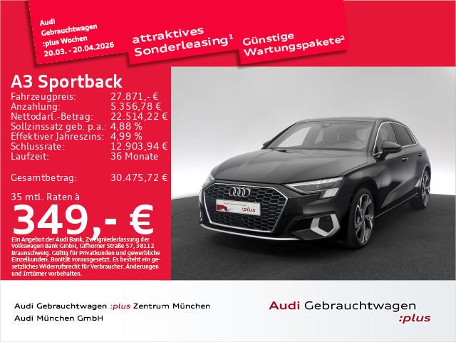 Audi A3 Sportback 35 TDI S tronic advanced Virtual+/P