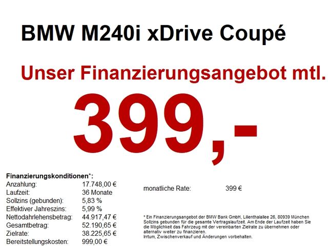 BMW M240i xDrive Coupé M Sport sofort verfügbar