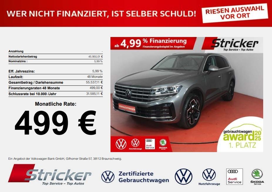 Volkswagen Volkswagen Touareg Elegance 3.0TDI 499,-ohne Anzah